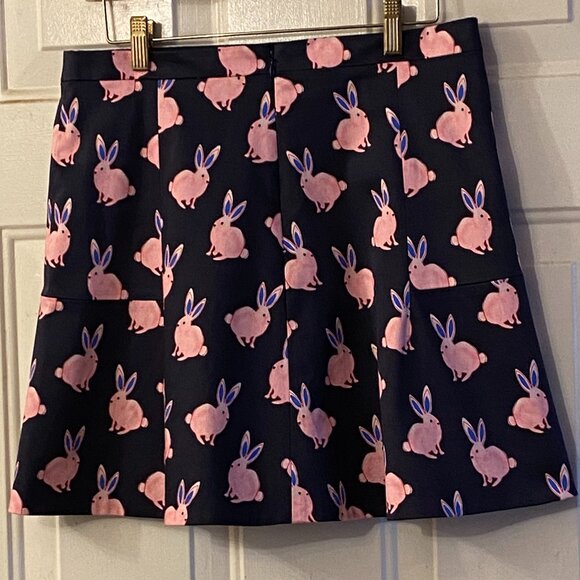 Draper James Sz 6 Skirt Navy Blue Pink Bunnies Mini Lined - Picture 5 of 9